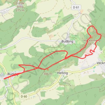 Trace GPS Découverte des bildstocks de Veckring, de Helling et de Budling, itinéraire, parcours