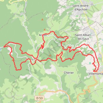 Trace GPS Randonnée Villemontoise - Villemontais, itinéraire, parcours