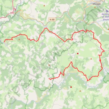 Trace GPS Tour du Causse Sauveterre. De La Canourgue à Laval-du-Tarn (Lozère), itinéraire, parcours