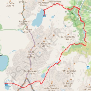 Trace GPS Randonnée Pyrénées Arrémoulit - Migouélou, itinéraire, parcours