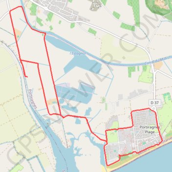 Trace GPS Portiragne Plage (34), itinéraire, parcours