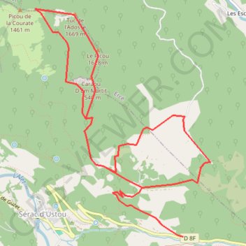 Trace GPS Tuc de l'Adosse depuis la route du col de Latrape, itinéraire, parcours