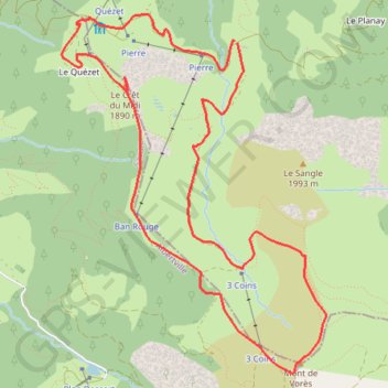 Trace GPS Balade dans le Val d'Arly - Le Mont de Vorès - Ban Rouge - Le Crêt du Midi, itinéraire, parcours