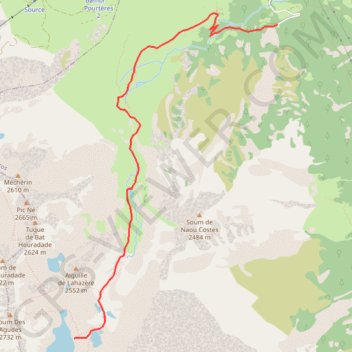 Trace GPS Montée aux lacs d'ARDIDEN, itinéraire, parcours