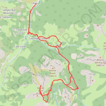 Trace GPS Monte Bert, itinéraire, parcours