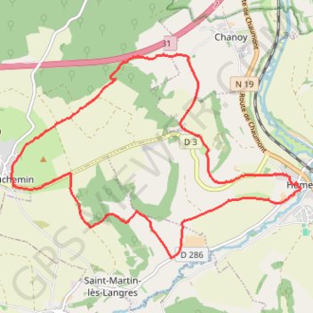 Trace GPS Rando Humes Bois de Valdonnes, itinéraire, parcours