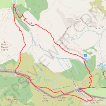 Trace GPS Boucle de la Rhune, itinéraire, parcours