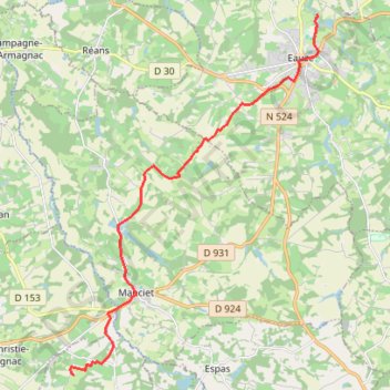 Trace GPS rando Matys Eauze - Haget, itinéraire, parcours