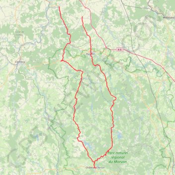 Trace GPS Balade Morvan, itinéraire, parcours
