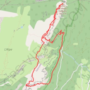 Trace GPS Les Rochers de Belles Ombres par le Pas de la Rousse depuis Pré Orcel, itinéraire, parcours