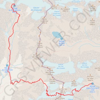 Trace GPS Tour de la Meije : Adèle Planchard à Promontoire, itinéraire, parcours