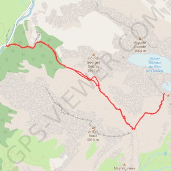 Trace GPS Tête d'aval ou de Chauvet - Ubaye, itinéraire, parcours