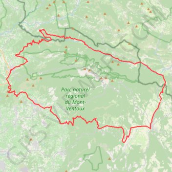 Trace GPS tour du Ventoux par col de Veaux et col de la Madeleine, itinéraire, parcours