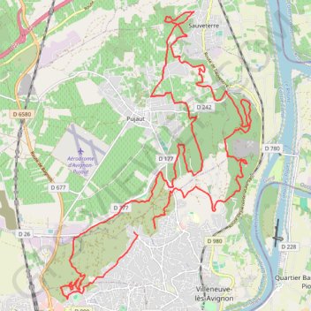 Trace GPS Rallye du Fort Saint André à Villeneuve-lès-Avignon, itinéraire, parcours