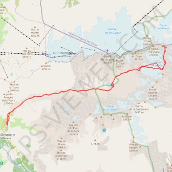 Trace GPS Râteau - Sommet Est par la Brèche depuis le vallon de la Selle, itinéraire, parcours