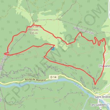 Trace GPS Albanais - Montagne des Princes, itinéraire, parcours
