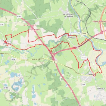Trace GPS Boucle de l'eau plate - Pommiers-en-Forez, itinéraire, parcours