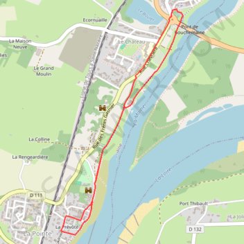 Trace GPS Bouchemaine - La Pointe, itinéraire, parcours