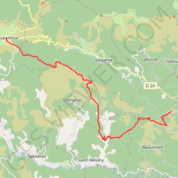 Trace GPS Sarrabasche - Loubaresse, itinéraire, parcours