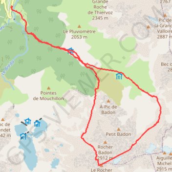 Trace GPS Ski de rando au Rocher Blanc en traversée, itinéraire, parcours