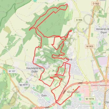 Trace GPS Autour de Dijon BP4, itinéraire, parcours