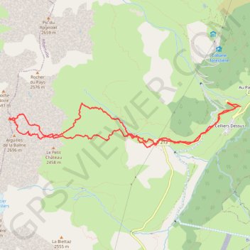 Trace GPS Aiguilles de la Balme (Lauzière), itinéraire, parcours