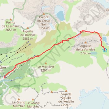 Trace GPS De Pralognan au col de la Vanoise, itinéraire, parcours