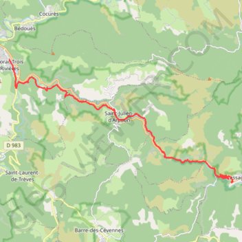 Trace GPS Chemin de Stevenson Sud étape 4, itinéraire, parcours