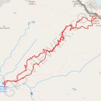 Trace GPS Mercantour - Refuge de Nice-Mont Clapier, itinéraire, parcours
