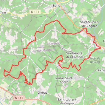 Trace GPS St Sulpice bois sud St Sauvant, itinéraire, parcours