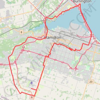Trace GPS Hamilton Loop, itinéraire, parcours
