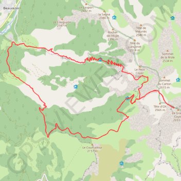 Trace GPS Grand Coyer, par les gorges de Saint Pierre - Retour par Ondre, itinéraire, parcours