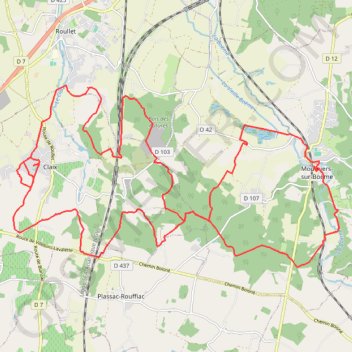 Trace GPS Claix sentier bleu 37 kms, itinéraire, parcours