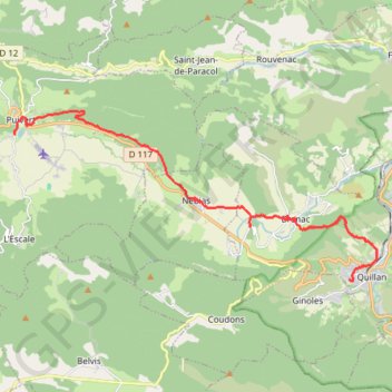 Trace GPS Sentier Cathare - de Puivert à Quillan, itinéraire, parcours