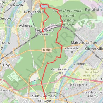 Trace GPS En Forêt de Saint Germain, itinéraire, parcours