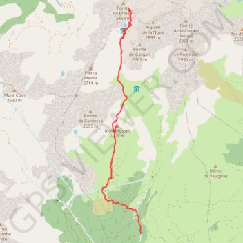 Trace GPS Mont Rosset et Col du Grand Fond, itinéraire, parcours