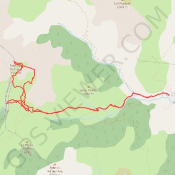 Trace GPS Tête des Ormans versant Sud depuis la Cluse (Devoluy), itinéraire, parcours