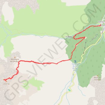 Trace GPS Cime du Sambuie, itinéraire, parcours