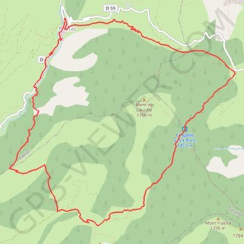 Trace GPS Tour du Mont-de Lieuche, itinéraire, parcours