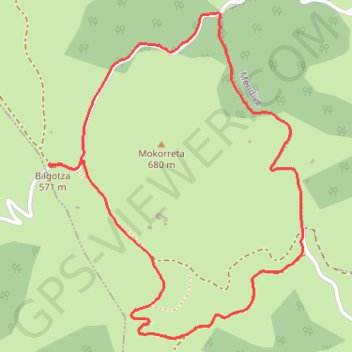 Trace GPS Tour du Mokorreta, itinéraire, parcours