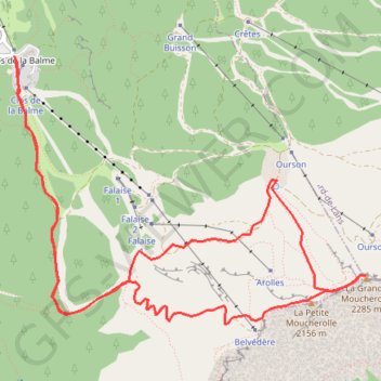 Trace GPS La grande Moucherolle - Par la clos de la Balme, itinéraire, parcours