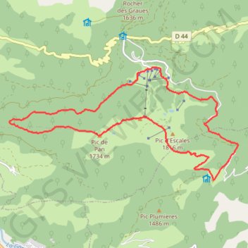 Trace GPS Crêtes du Mourtis, itinéraire, parcours