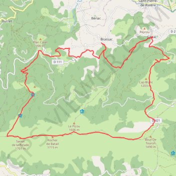 Trace GPS Burges - Rocher de Batail - Cap Blanc - Ganac, itinéraire, parcours
