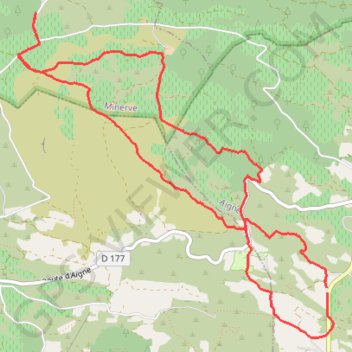 Trace GPS Autour des Mouleyres, commune de Beaufort-Minervois.., itinéraire, parcours