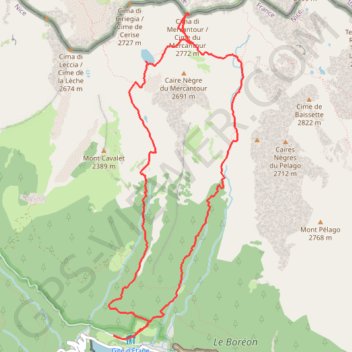 Trace GPS Lac et cime du mercantour, itinéraire, parcours