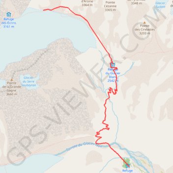 Trace GPS Le Glacier Blanc, itinéraire, parcours