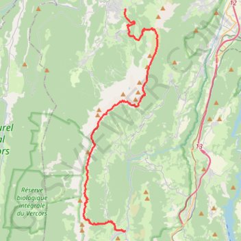 Trace GPS Grandes Traversées du Vercors : Les Cochettes - Gresse-en-Vercors, itinéraire, parcours