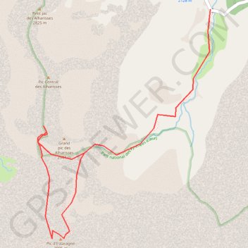 Trace GPS Cylindre et Pic d'Estaragne depuis le plan d'Estaragne, itinéraire, parcours