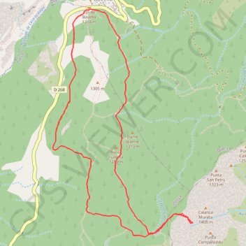 Trace GPS Randonnée trou de la Bombe - Bavella Corse, itinéraire, parcours