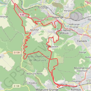 Trace GPS La forêt de Neufchef - Rombas, itinéraire, parcours